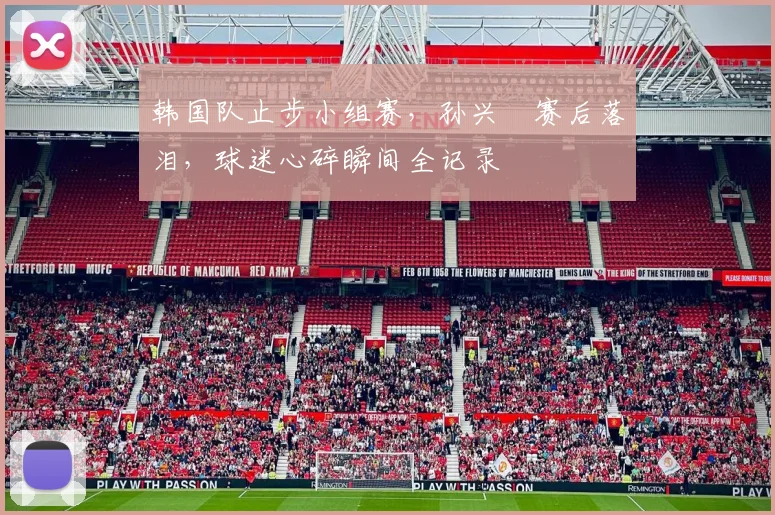 韩国队止步小组赛，孙兴慜赛后落泪，球迷心碎瞬间全记录